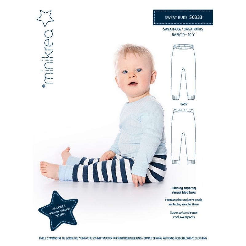Patron - Pantalons décontractés pour enfants "Sweatpants" (50-146) de  minikrea (en allemand/anglais) acheter en ligne | kreando.ch