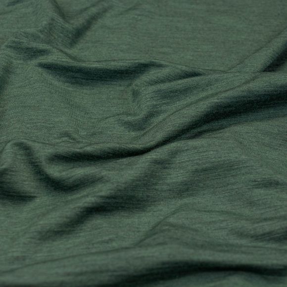 Maille stretch de laine mérinos/tencel - teint en fil "Carl" (vert bouteille)