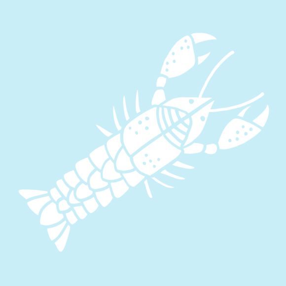 Plotter-Motiv zum Aufbüglen "Mini Lobster" (weiss) von KREANDO