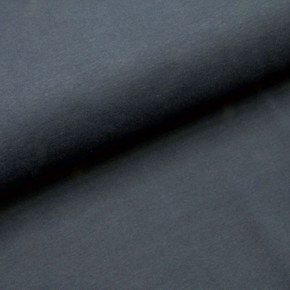 Tissu bord côte bio lisse - tubulaire "uni - navy blazer" (bleu foncé) de C. PAULI