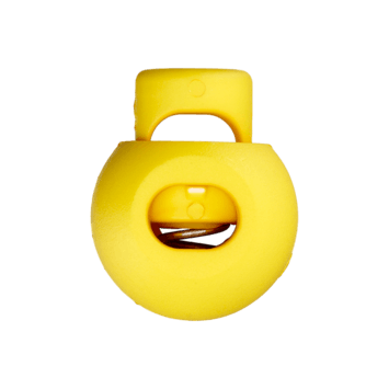 Kordelstopper 20 mm „1-Loch rund“ (gelb)