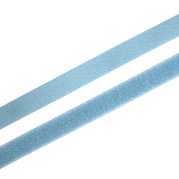 Klettband/Klettverschluss "Haken & Flausch" 20 mm - Stück à 1 Meter (hellblau)