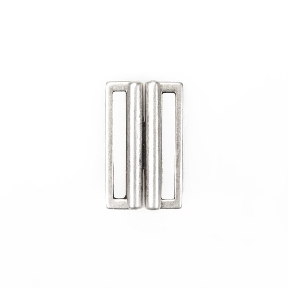 Boucle de ceinture à clipser - Métal "Fermoir clip" 40 mm (vieil argent)