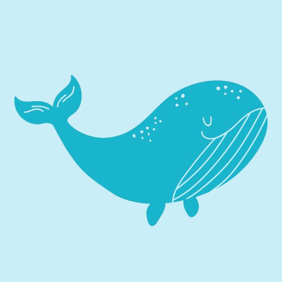Motif film de découpe à repasser “Maxi Baleine” (bleu océan) de KREANDO