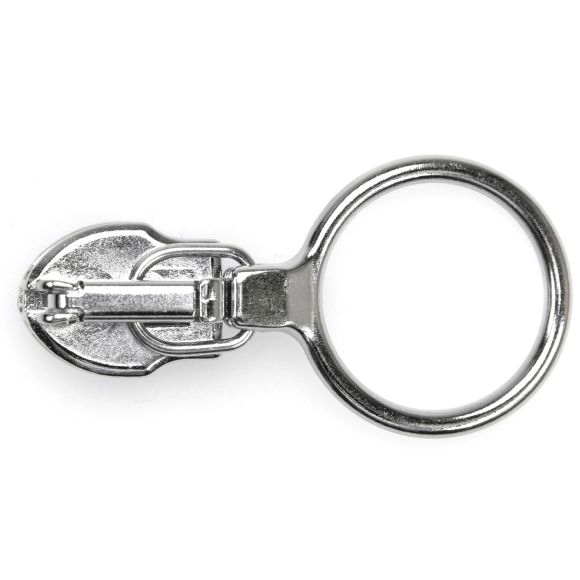 Zip/curseur anneau O - pour fermeture Éclair au mètre "Flex Metallic Look" (argenté) de riri