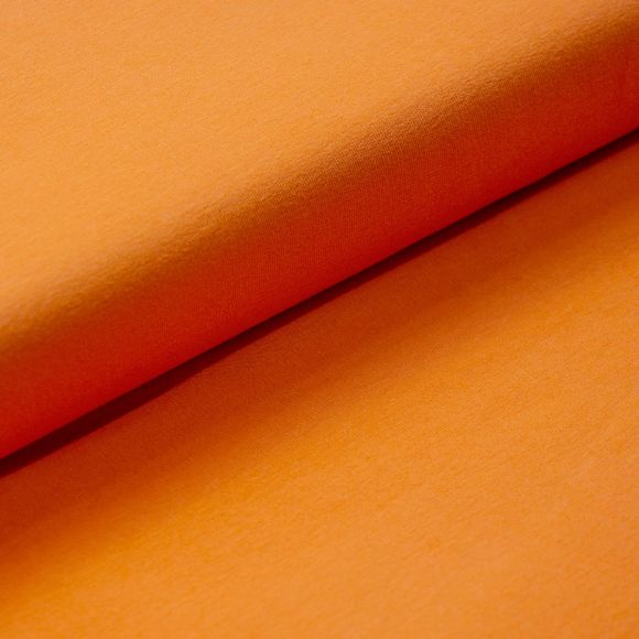 Sweat coton bio - uni "Soft Alva" (orange clair)