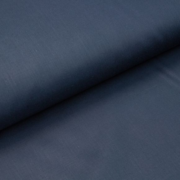 Popeline de coton - uni "Linge de lit" (bleu foncé) de WEBA