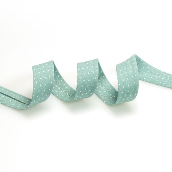 Schrägband Baumwolle "Mini Punkte" (seegrün-weiss) von Westfalenstoffe