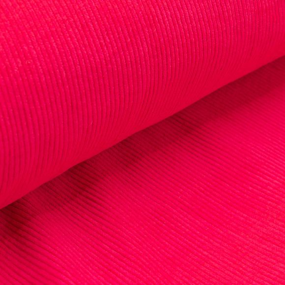 Velours côtelé stretch en coton - grosses côtes "washed" (pink foncé)