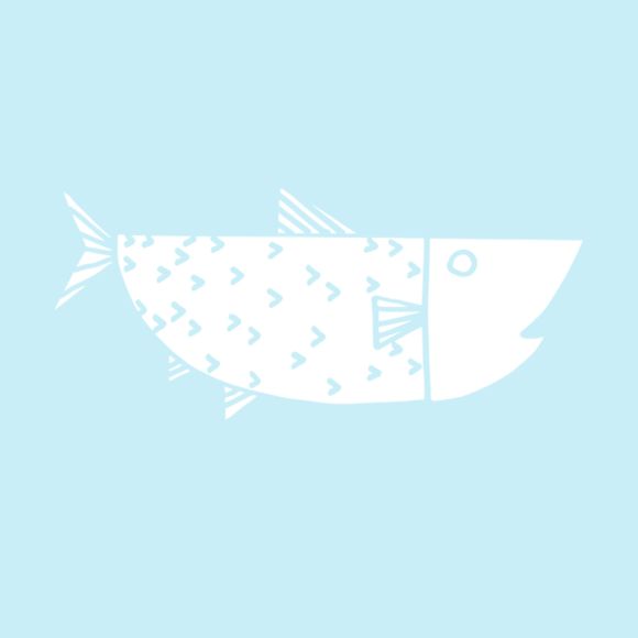 Plotter-Motiv zum Aufbügeln "Midi Fisch" (weiss) von KREANDO