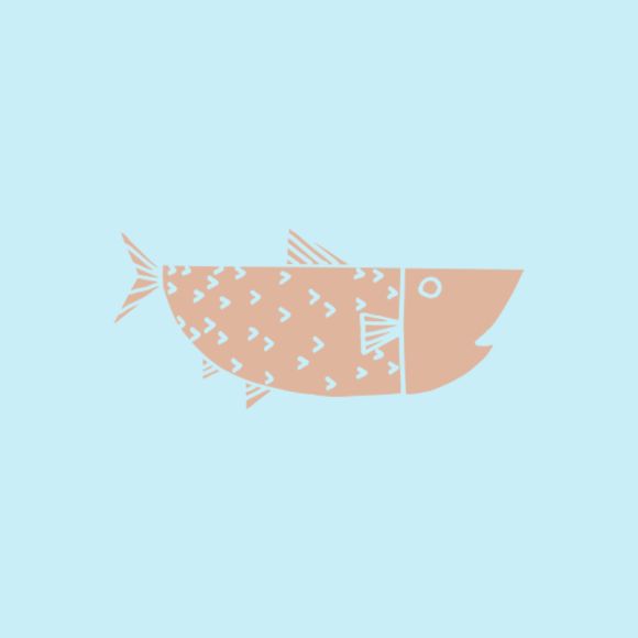 Plotter-Motiv zum Aufbügeln "Mini Fisch" (rosegold) von KREANDO