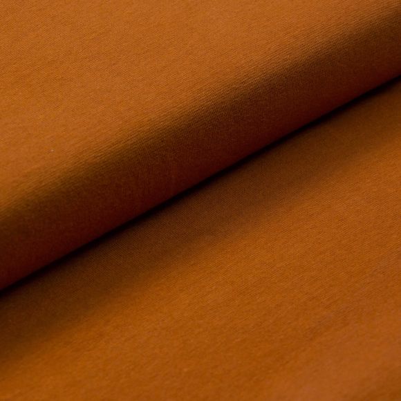 Tissu bord côte bio lisse "Ben" - tubulaire (brun orange)