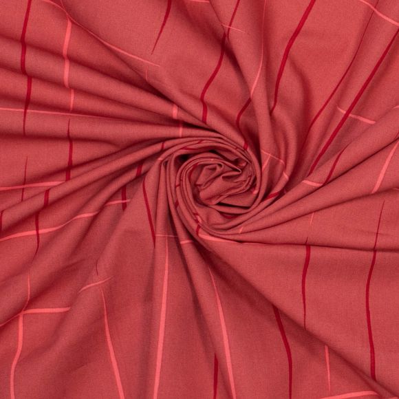 95 cm reste // Popeline de coton "Grid Lines silicone - Kira Fibre Mood" (rouge clair-rose fluo)
