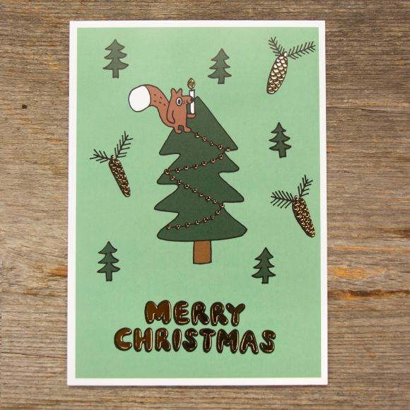 Postkarte "Merry Christmas/Tannenbaum" von Kids Pics