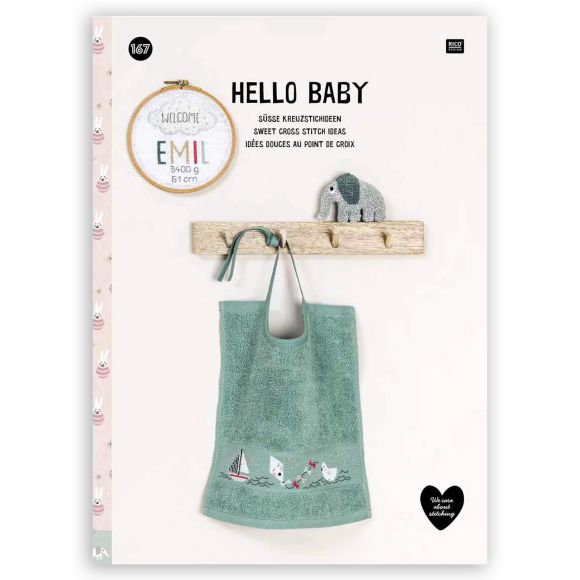 Livre "Broderie - n° 167 Hello Baby" de RICO DESIGN (allemand/français/anglais)