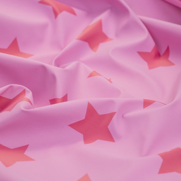 Tissu pour vêtements de pluie - imperméable "Étoiles" (rose-pink)