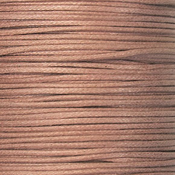 Cordon en coton - ciré Ø 1,5 mm, unité de 1 m (vieux rose)