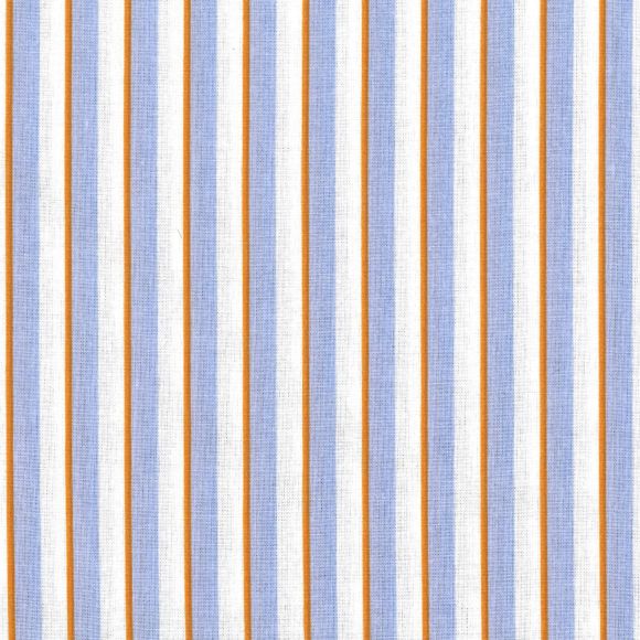 AU Maison - Toile cirée "Lines-Light Blue" (jean clair-offwhite/orange foncé)