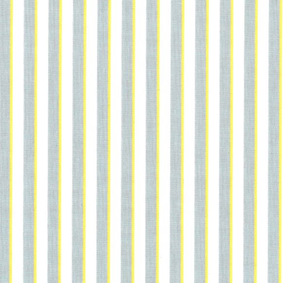AU Maison Wachstuch "Lines-Dusty Blue" (graublau-offwhite/gelb)