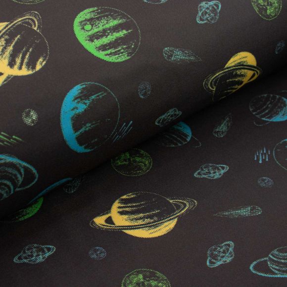 Softshell "Planètes/espace" (noir-bleu/jaune/vert)