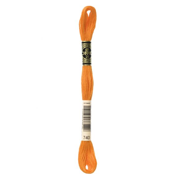 DMC Fil à broder "Mouliné Spécial®" écheveau de 8 m - à 6 brins (740/orange)