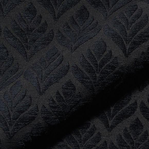 Tissu de décoration jacquard "Velours chenille/lotus" (noir)