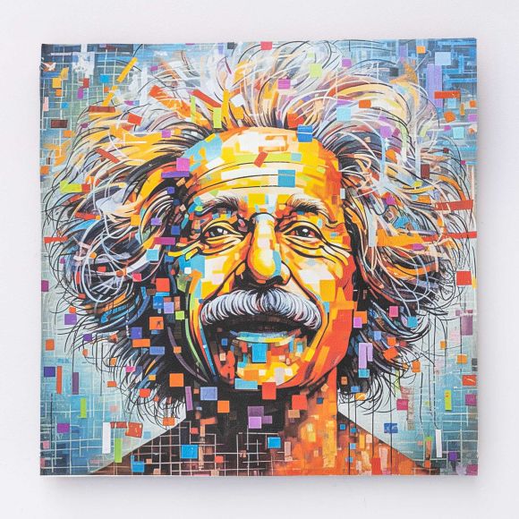 Carré de similicuir Nappa "Physicien/Street Art" 44 x 44 cm (multicolore)