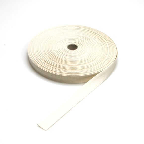 Schürzenband Baumwolle "Fischgrät" - 20 mm - Rolle à 50 m (rohweiss)