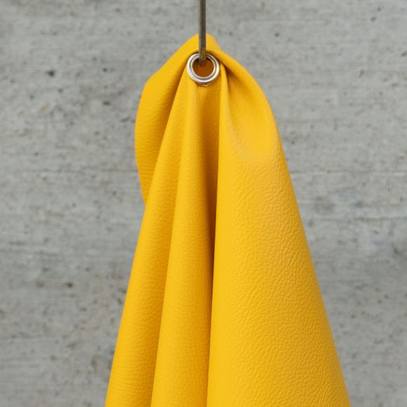 Tissu d'ameublement​/​décoration similicuir "Nappa Basic" (jaune soleil)