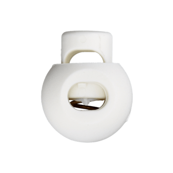 Arrêt pour cordon 20 mm "1-trou rond" (blanc)