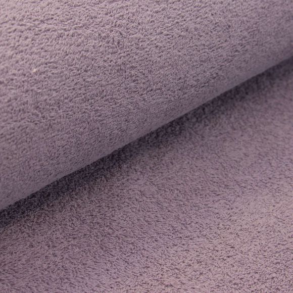 Tissu éponge en coton - uni "Douillet" (vieux lilas)