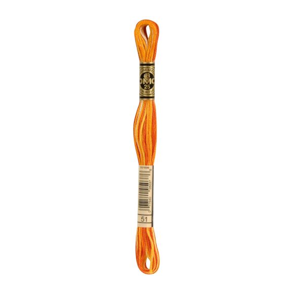 DMC Fil à broder "Mouliné Spécial®" écheveau de 8 m - à 6 brins (51/multicolore orange)