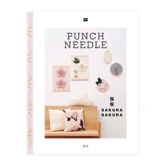 Livre "Punch Needle - n° 5 Sakura Sakura" de Rico Design (allemand/français/anglais)