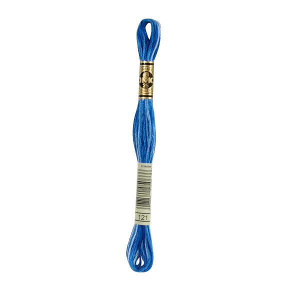 DMC Fil à broder "Mouliné Spécial®" écheveau de 8 m - à 6 brins (121/multicolore bleu)