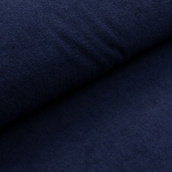 Tissu tricot éponge coton "uni" (bleu foncé)