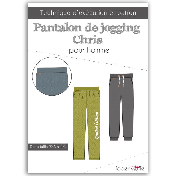 Patron - Pantalon de survêtement pour hommes "Chris" Gr. 2XS-4XL von fadenkäfer (in französisch)