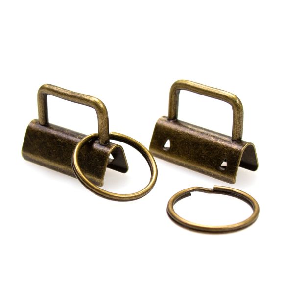 Rohling - Schlüsselband Klemme mit Schlüsselring 25/30 mm (messing antik)