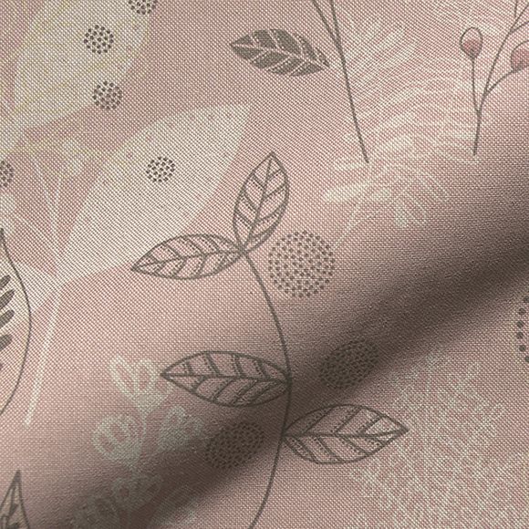 Canvas Baumwolle "Linen Look - Winterzweige" (rosa-natur/taupe)