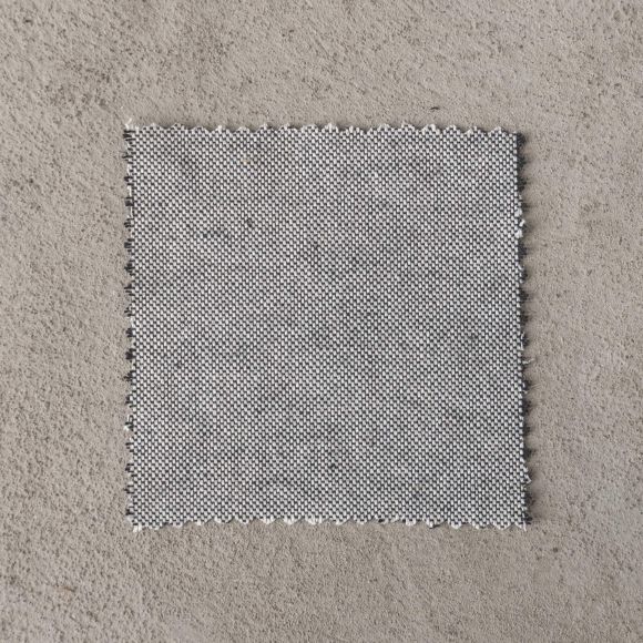 90 cm Coupon // Recycling Canvas Baumwolle - beschichtet "Aquitaine" (ecru-schwarz)