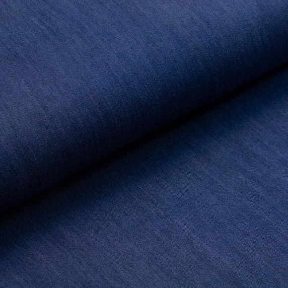 Tissu jean en viscose "Denim Chambray" (bleu foncé)