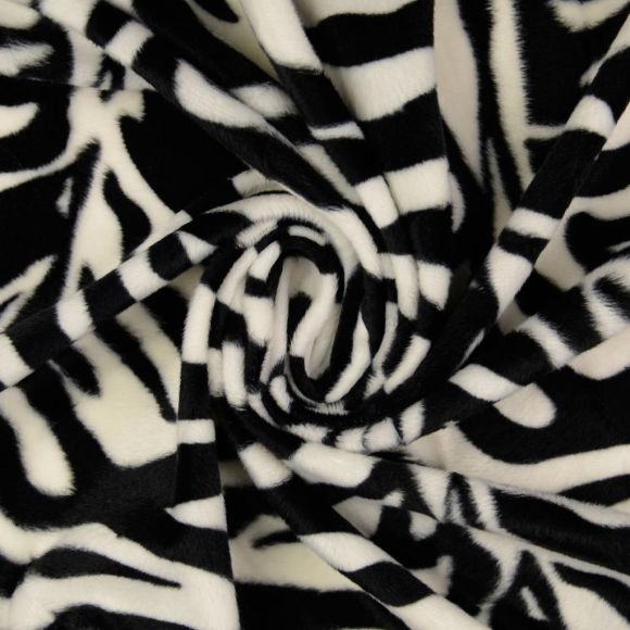 Fellimitat "Zebra/Animal Print" (weiss/schwarz)