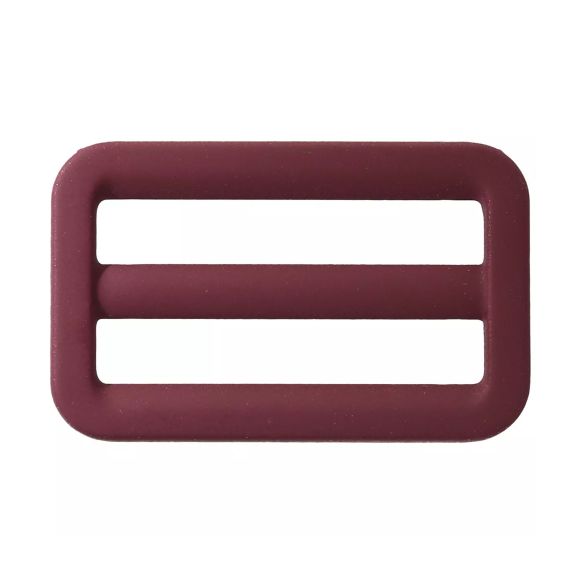 Boucle de réglage/boucle coulissante en métal - revêtement mat “Fashion” 25 mm (rouge vin)