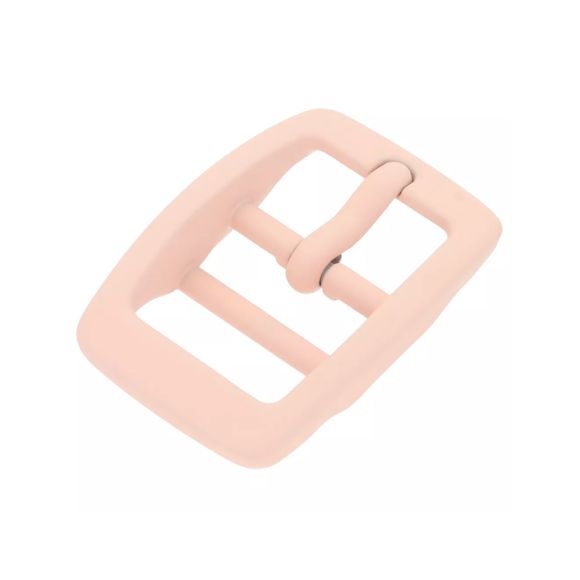 Boucle de ceinture en métal - revêtement mat “Fashion double barre” 20 mm (rose pastel)