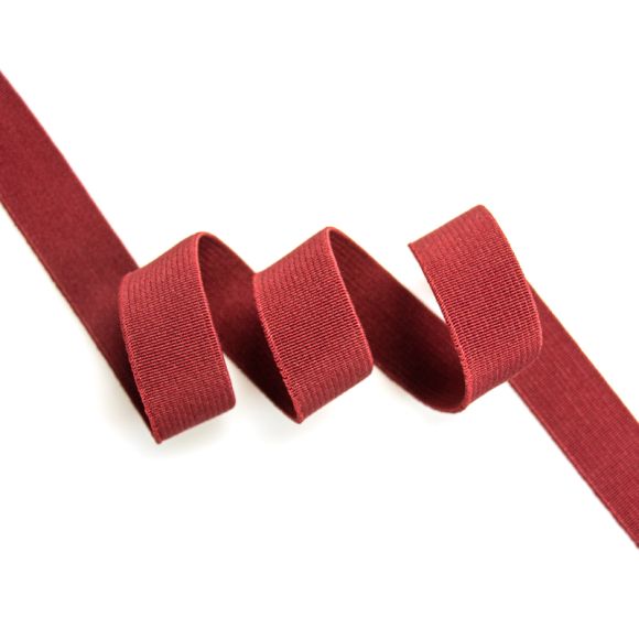Ruban élastique "uni" 20 mm - au mètre (rouge foncé)