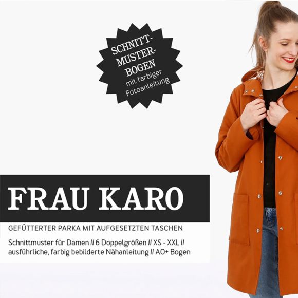 Schnittmuster - Damen Parka gefüttert "Frau Karo“ (Gr. XS-XXL) von STUDIO SCHNITTREIF