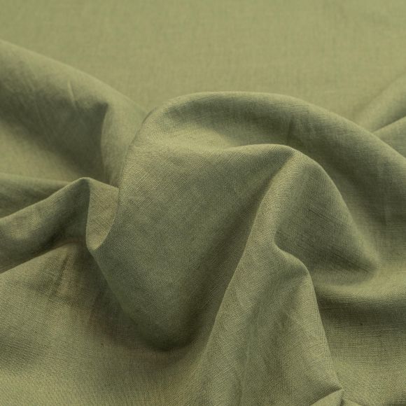 Tissu métis lin/coton - washed "Verona" (olive)