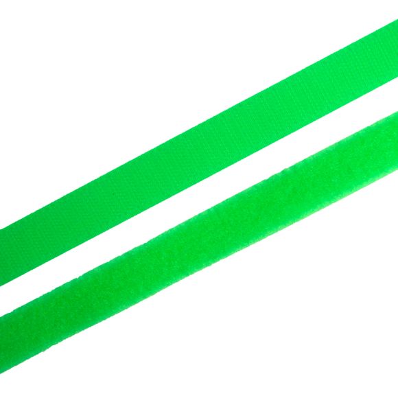 Klettband/Klettverschluss "Haken & Flausch" 20 mm - Stück à 1 Meter (leuchtgrün)