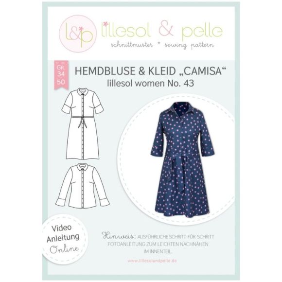 Schnittmuster Damen Hemdbluse & Kleid "Camisa - No. 43" Gr. 34-50 von lillesol & pelle