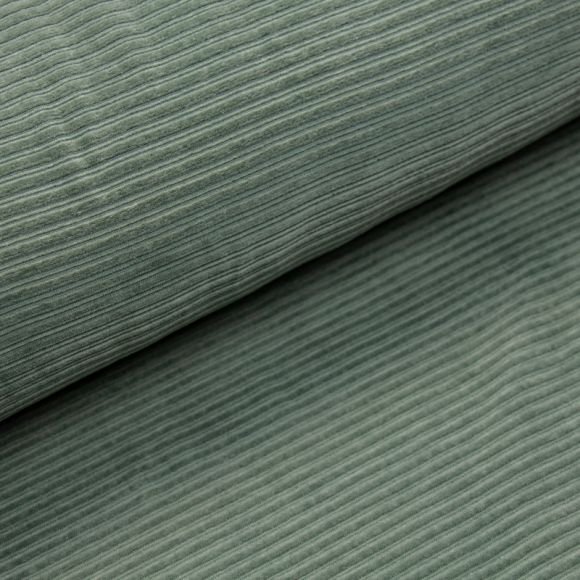 Velours à grosses côtes jersey - strié (vert)