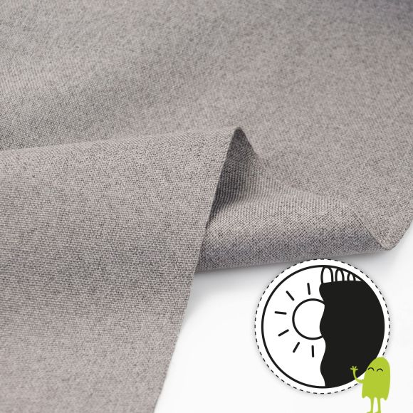 Tissu occultant - grande largeur "Rideau - Nuit" (gris souris chiné)
